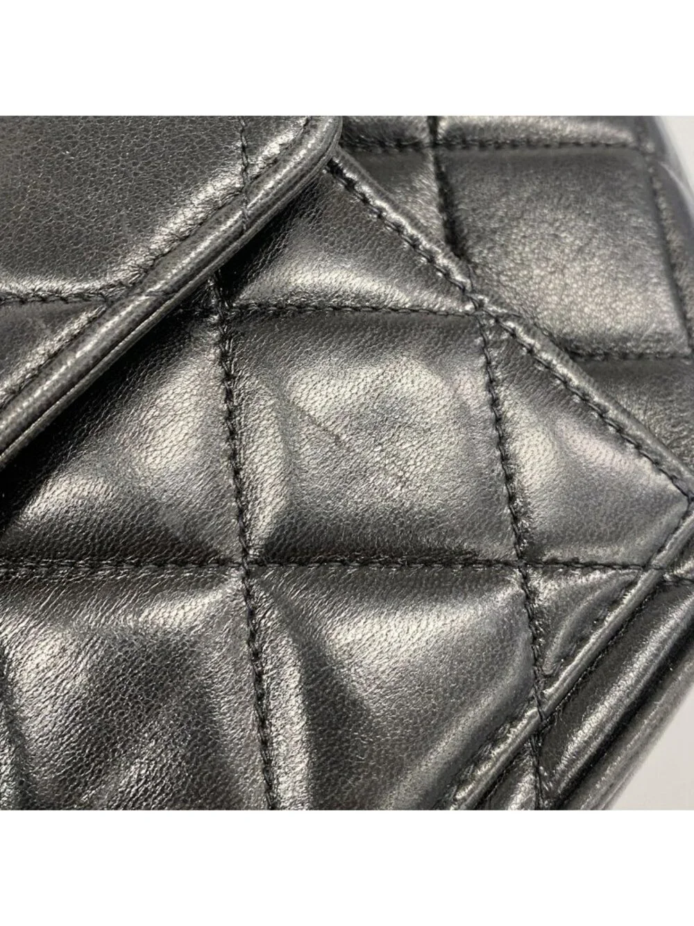 Chanel Backpack Quilted Lambskin Black Gold
